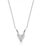 VERA Heart-Prong Heart Cut solitaire necklace setting in white metal, front view | SARATTI Fine Jewelry