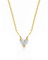 VERA Heart-Prong Heart Cut solitaire necklace setting in yellow gold, front view | SARATTI Fine Jewelry