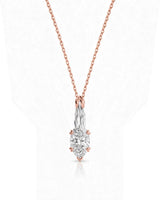 VERA Heart-Prong Marquise Cut solitaire necklace setting in rose gold, front view | SARATTI Fine Jewelry