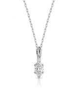 VERA Heart-Prong Marquise Cut solitaire necklace setting in white metal, front view | SARATTI Fine Jewelry