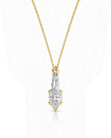 VERA Heart-Prong Marquise Cut solitaire necklace setting in yellow gold, front view | SARATTI Fine Jewelry