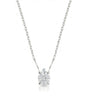 VERA Heart-Prong Oval Cut solitaire necklace setting in white metal, front view | SARATTI Fine Jewelry