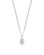 VERA Heart-Prong Pear Cut solitaire necklace setting in white metal, front view | SARATTI Fine Jewelry