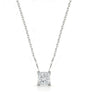 VERA Heart-Prong Princess Cut solitaire necklace setting in white metal, front view | SARATTI Fine Jewelry