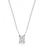 VERA Heart-Prong Radiant Cut solitaire necklace setting in white metal, front view | SARATTI Fine Jewelry