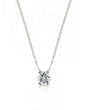 VERA Heart-Prong Round Cut solitaire necklace setting in white metal, front view | SARATTI Fine Jewelry