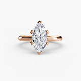 VERA – Marquise Cut Heart-Prong Solitaire Ring Setting in Rose Gold | SARATTI