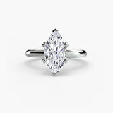 VERA – Marquise Cut Heart-Prong Solitaire Ring Setting in White Gold | SARATTI