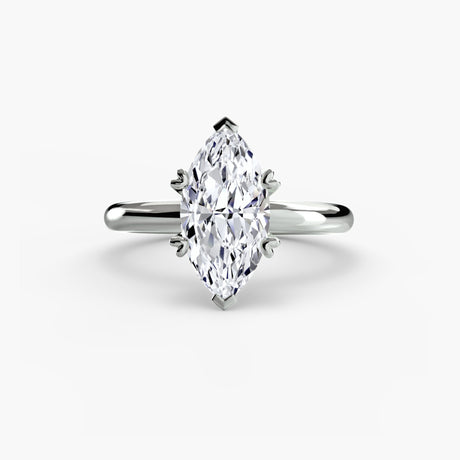 VERA – Marquise Cut Heart-Prong Solitaire Ring Setting in White Gold | SARATTI