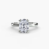 VERA Oval Cut heart-prong solitaire ring setting in 950 Platinum | SARATTI