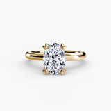 VERA Oval Cut heart-prong solitaire ring setting in Yellow Gold | SARATTI