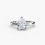VERA – Pear Cut Heart-Prong Solitaire Ring Setting in 950 Platinum | SARATTI
