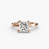 VERA – Princess Cut Heart-Prong Solitaire Ring Setting in Rose Gold | SARATTI