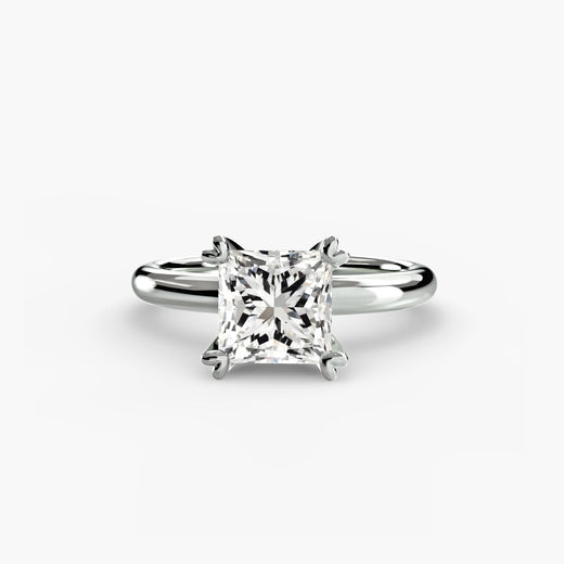 VERA – Princess Cut Heart-Prong Solitaire Ring Setting in White Gold | SARATTI