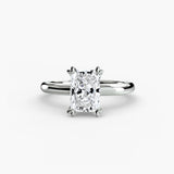 VERA Radiant Cut Heart-Prong Solitaire Ring Setting in 950 Platinum | SARATTI