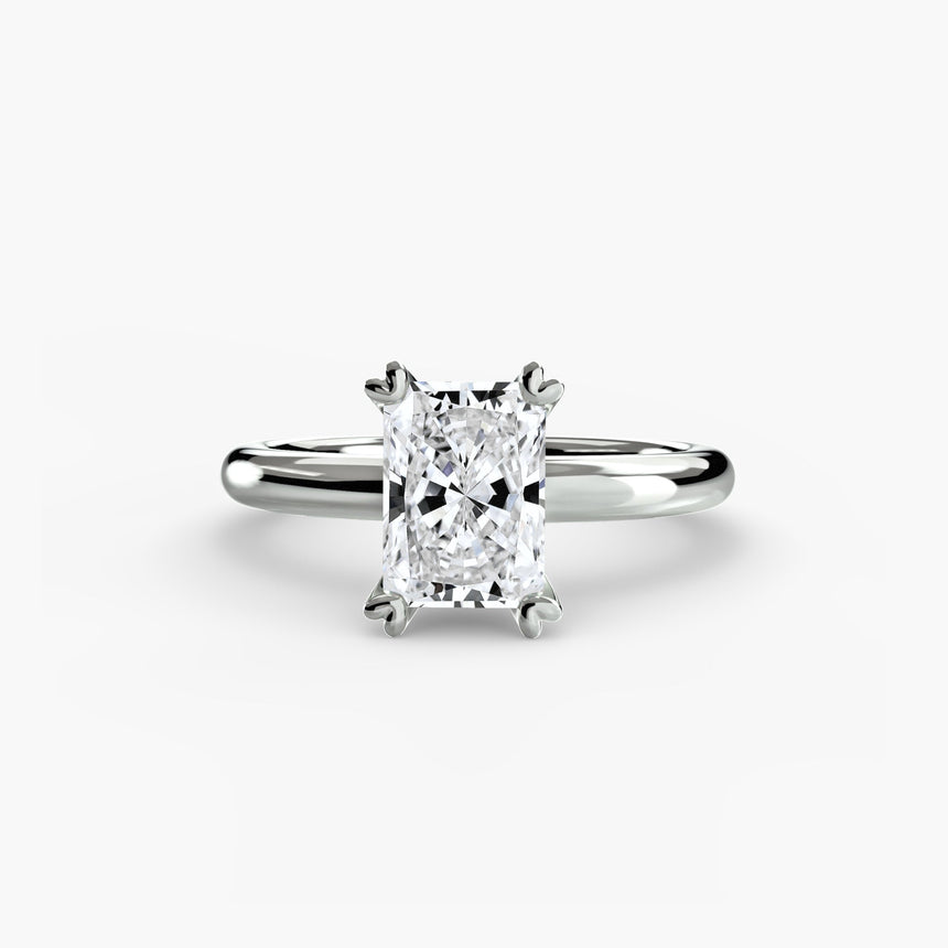 VERA Radiant Cut Heart-Prong Solitaire Ring Setting in 950 Platinum | SARATTI