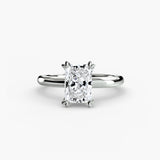 VERA Radiant Cut Heart-Prong Solitaire Ring Setting in White Gold | SARATTI