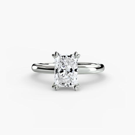 VERA Radiant Cut Heart-Prong Solitaire Ring Setting in White Gold | SARATTI