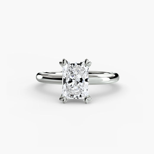 VERA Radiant Cut Heart-Prong Solitaire Ring Setting in White Gold | SARATTI
