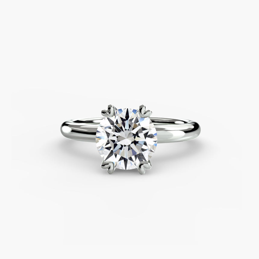 VERA – Round Cut Heart-Prong Solitaire Ring Setting in 950 Platinum | SARATTI