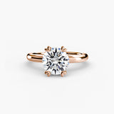 VERA – Round Cut Heart-Prong Solitaire Ring Setting in Rose Gold | SARATTI