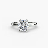 VERA – Round Cut Heart-Prong Solitaire Ring Setting in White Gold | SARATTI
