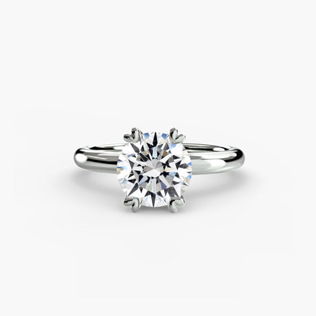 VERA – Round Cut Heart-Prong Solitaire Ring Setting in White Gold | SARATTI