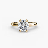 VERA – Round Cut Heart-Prong Solitaire Ring Setting in Yellow Gold | SARATTI