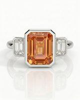 white gold Build My Ring Imperial Topaz setting with diamonds - SARATTI