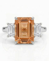 white gold Build My Ring Imperial Topaz setting with diamonds | SARATTI
