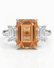 white gold Build My Ring Imperial Topaz setting with diamonds | SARATTI