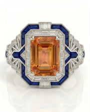 white gold Build My Ring Imperial Topaz setting with sapphires | SARATTI