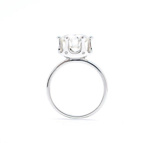 Crown Diamond Ring In 18K White Gold | Custom Rings | Modern Gem Jewelry