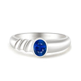 Bezel Set Oval Sapphire Solitaire Ring | Modern Gem Jewelry | Saratti