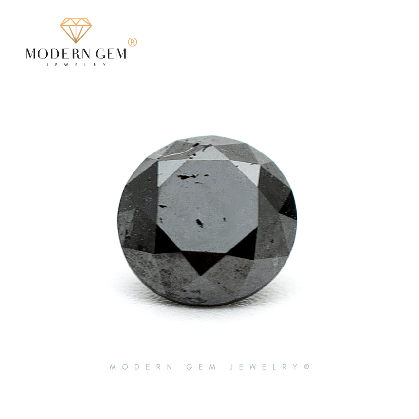 1.14 Carats Natural Black Diamond Round Cut - Modern Gem Jewelry 