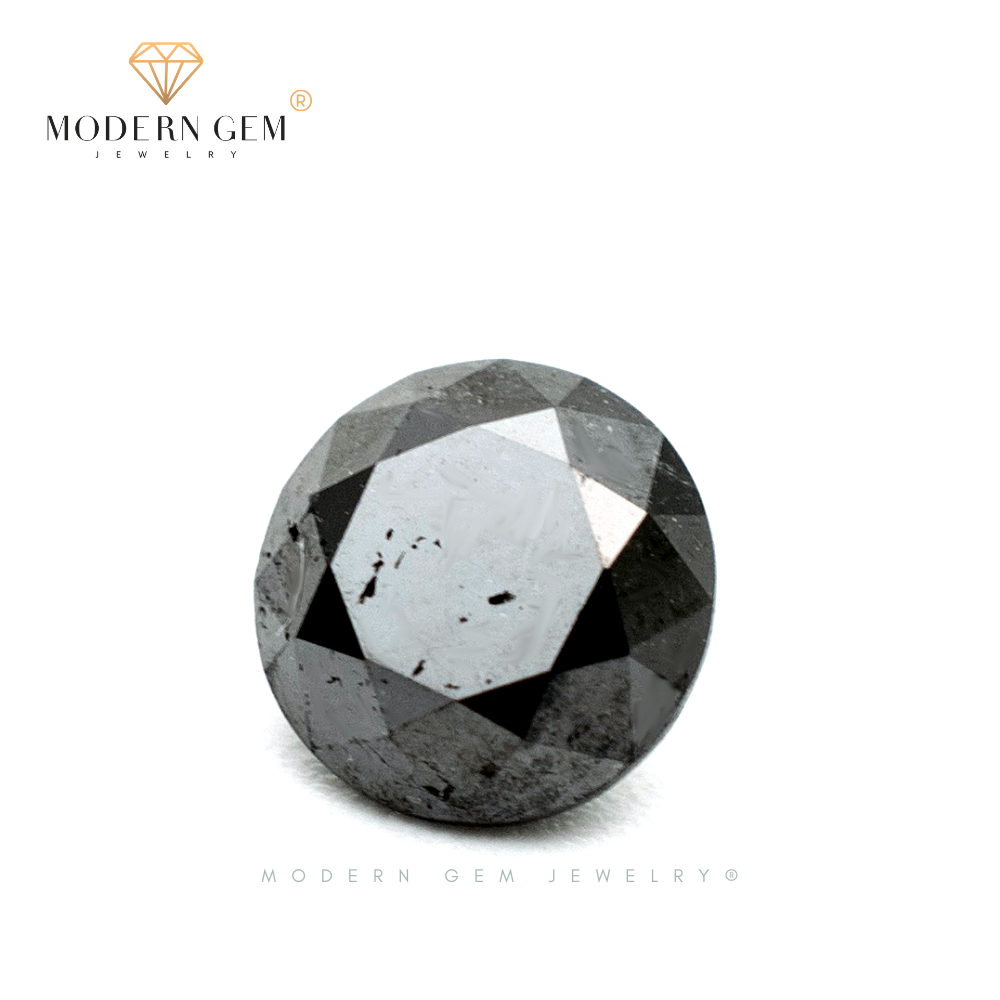 1.14 Carats Natural Black Diamond Round Cut - Modern Gem Jewelry 