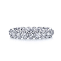 Round Diamond Band with Diamonds in White Gold