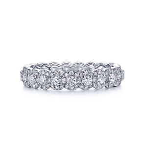 Round Diamond Band with Diamonds in White Gold  Custom Made | Modern Gem Jewelry | Saratti 