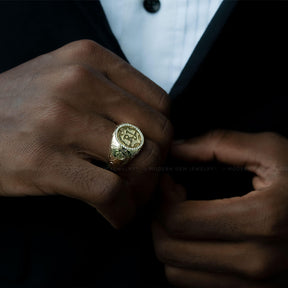  Mens Vintage Wedding Rings in Yellow Gold | Custom Made Men Wedding Band | Modern Gem Jewelry | Saratti