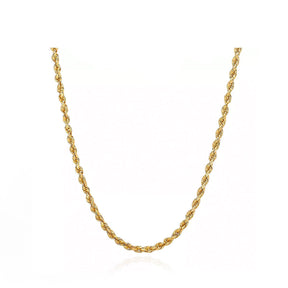 Rope Chain Necklace 18K Yellow Gold For Men or Women | Saratti