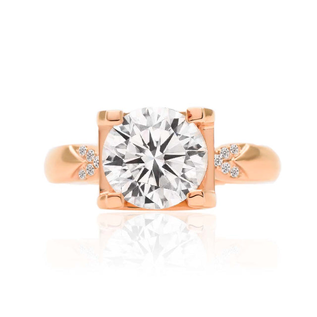 1.2 Carat Diamond Ring in Rose Gold Four Prongs | Custom Engagement Ring | Modern Gem Jewelry | Saratti 