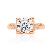 LUNA • Rose Gold Diamond Four Prong Ring