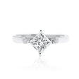 Ribbon and Kite Motif 1.5 ct. Natural Diamond Engagement Ring in 18K White Gold 