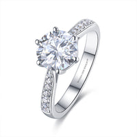 Sophia • Round Moissanite Six Prongs White Gold Ring