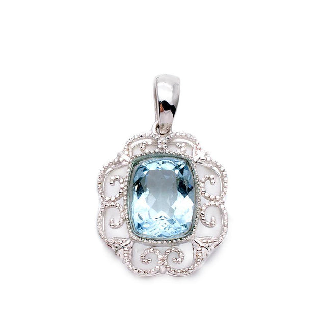 Aquamarine Pendant Gold  | Saratti