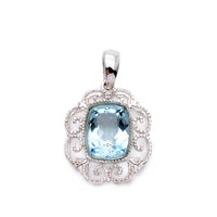 Vintage Natural Aquamarine Pendant