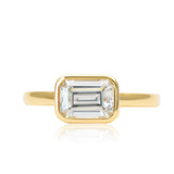 Natalia Emerald Cut Diamond Ring in Yellow Gold | Modern Gem Jewelry | Saratti