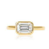 Natalia Emerald Cut Diamond Ring in Yellow Gold | Modern Gem Jewelry | Saratti