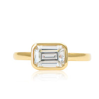 Natalia • Emerald Cut Diamond Ring in Yellow Gold