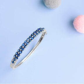 Diamond and Sapphire Bracelet In White Gold | Custom Bracelets| Modern Gem Jewelry